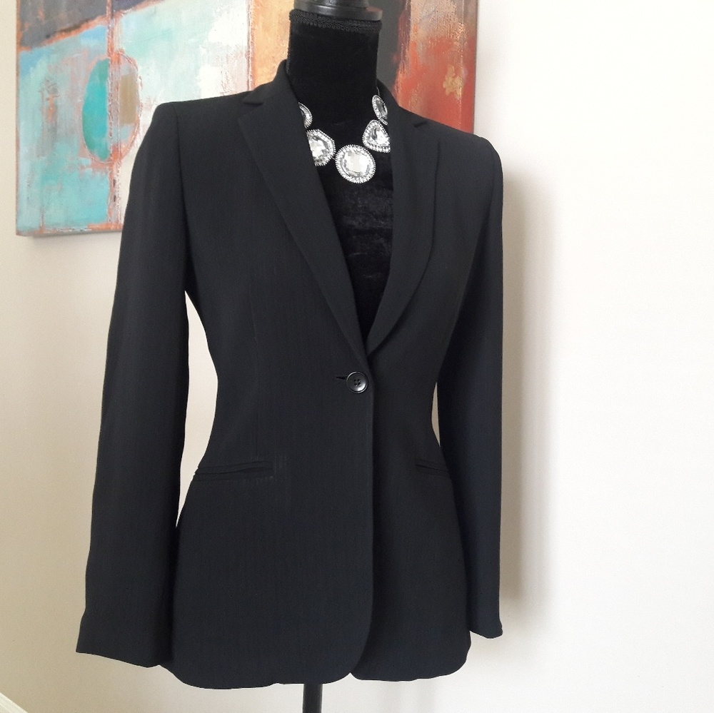 Ann Taylor Petites / Pinstripe/ Textured Blazer - Picture 7 of 8